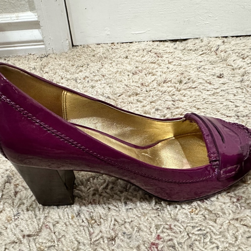 Coach Plum Patent Leather Vintage Heels. Old Hollywood, old money, 40/50’s - Picture 10 of 12